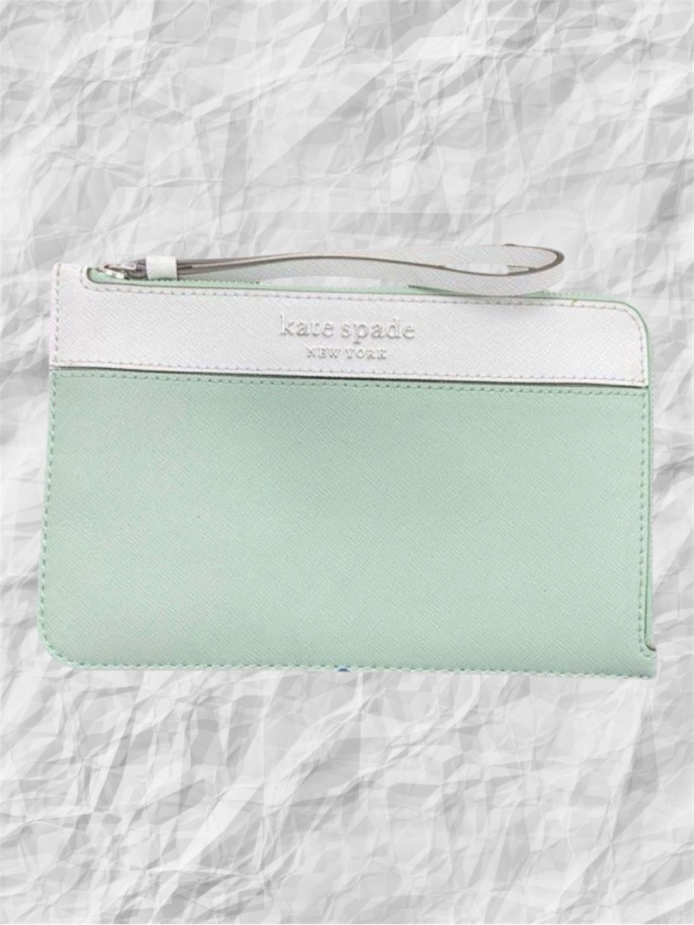Kate Spade Cameron Medium L-Zip Wristlet in the "Spring Meadow" saffiano leather